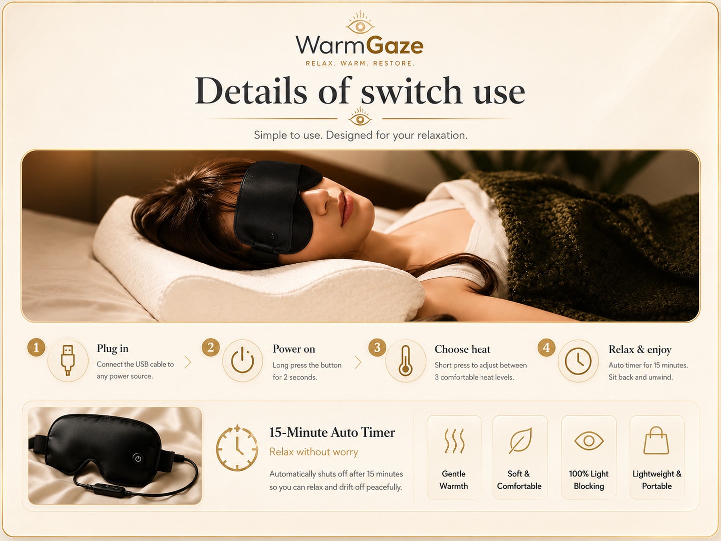 WarmGaze Heated Eye Mask for Dry Eyes