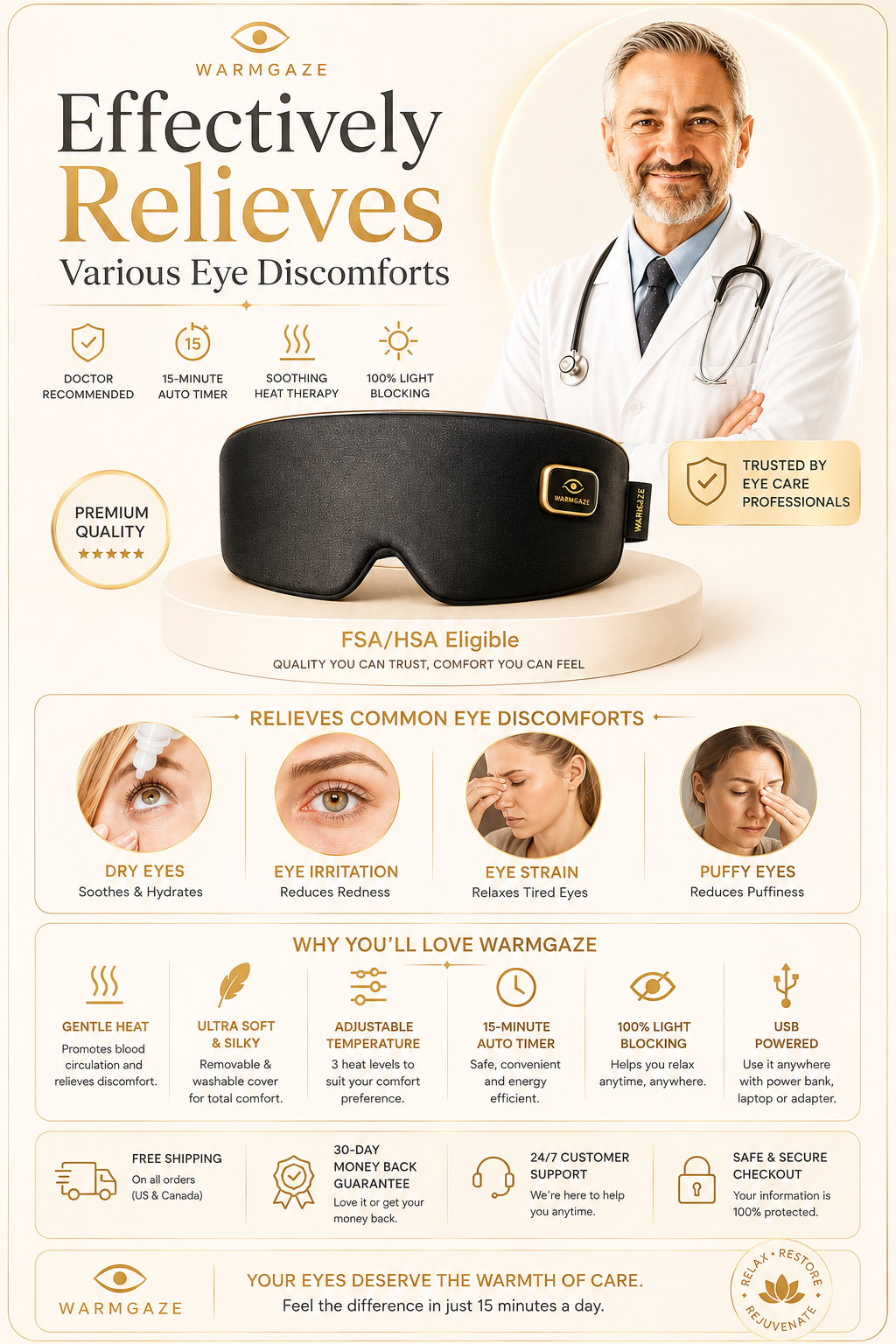 WarmGaze Heated Eye Mask for Dry Eyes