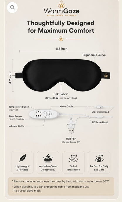 WarmGaze Heated Eye Mask for Dry Eyes & Eye Strain