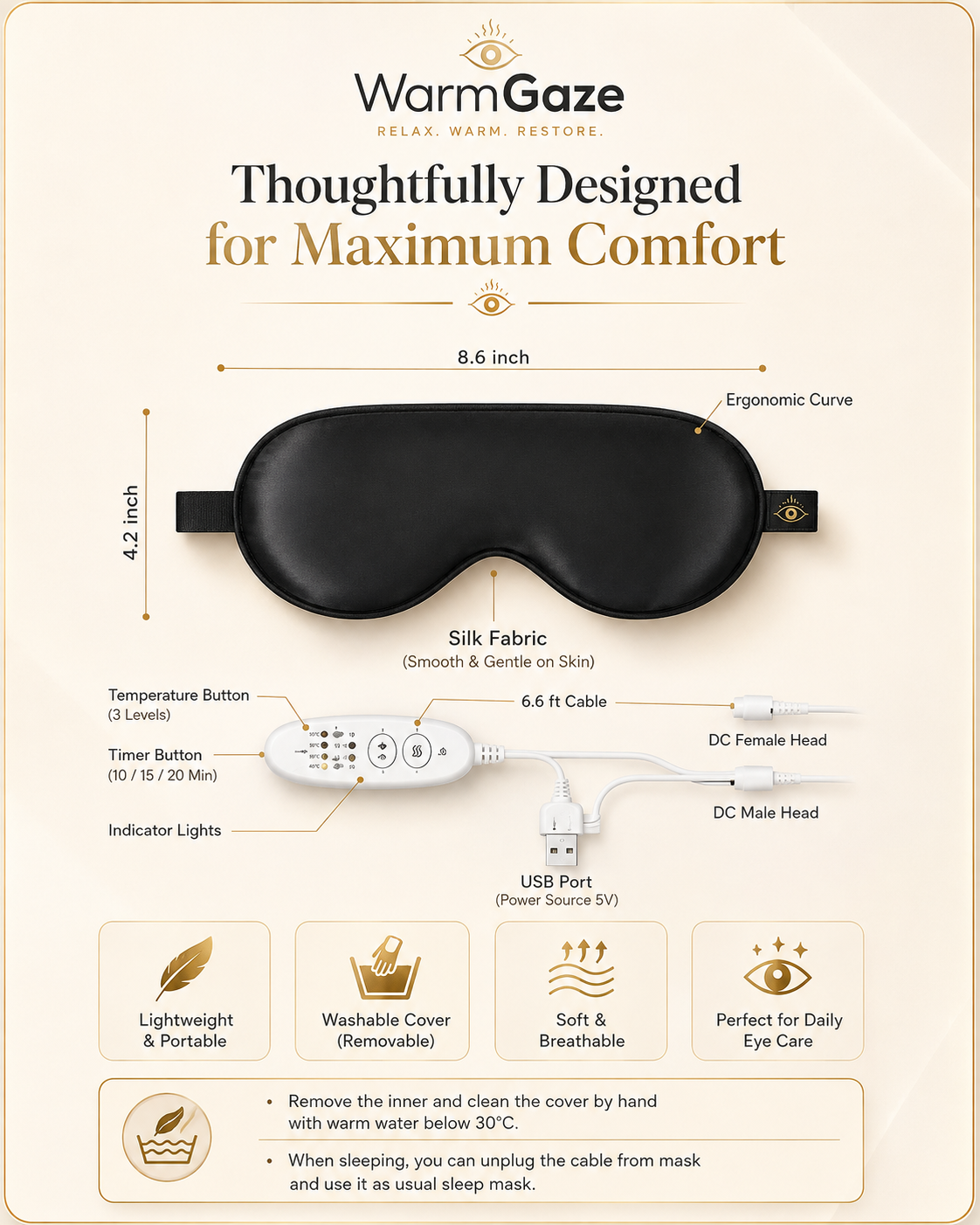 WarmGaze Heated Eye Mask for Dry Eyes