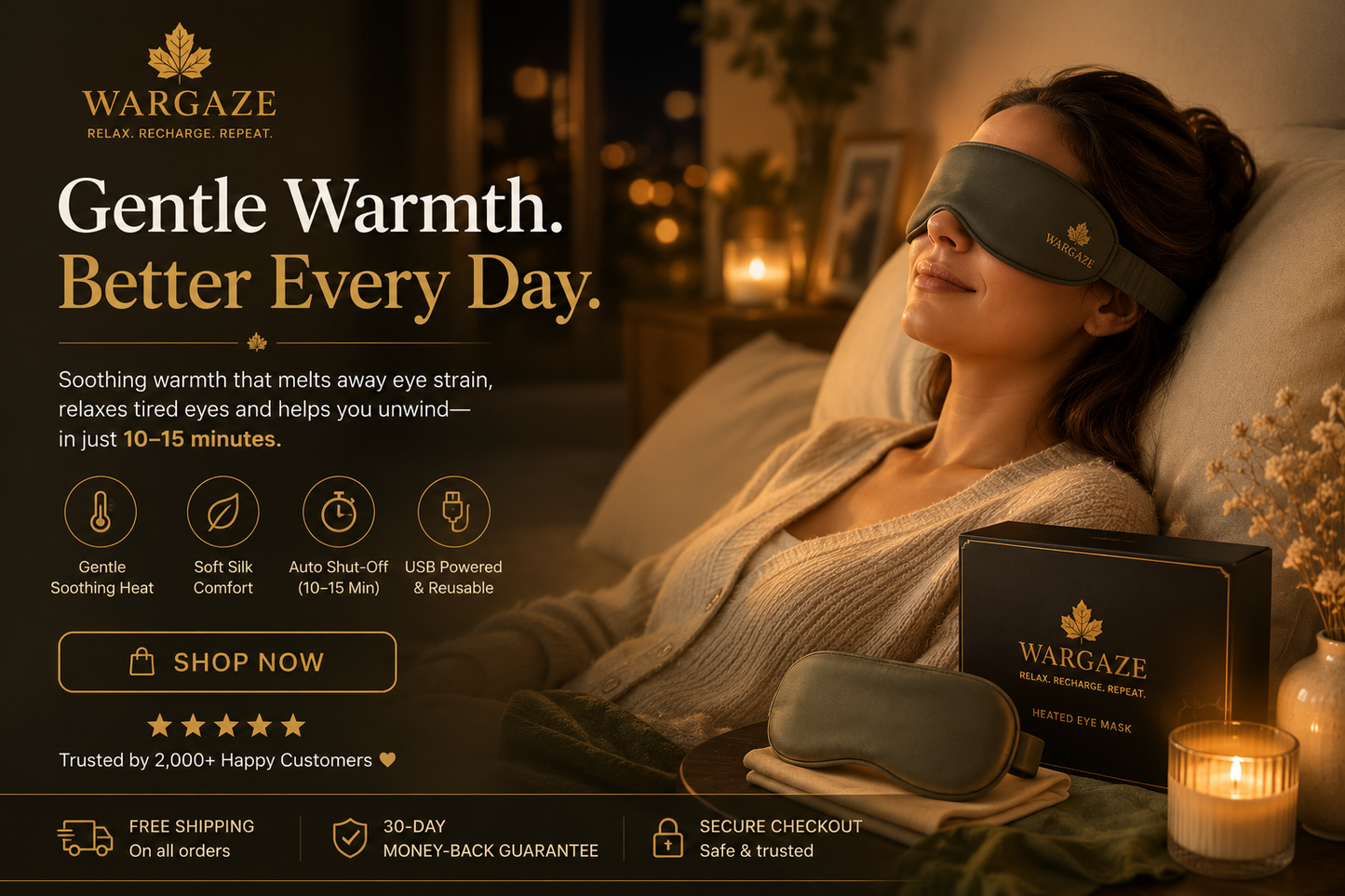 WarmGaze Heated Eye Mask for Dry Eyes & Eye Strain